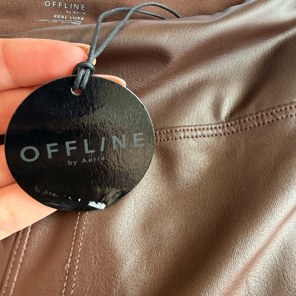 Aerie Real Luxe Brown Faux Leather Leggings - Picture 5 of 8